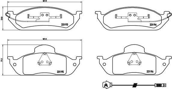 Brembo P 50 039 - Komplet Pločica, disk-kočnica www.molydon.hr