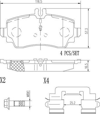 Brembo P50035N - Komplet Pločica, disk-kočnica www.molydon.hr