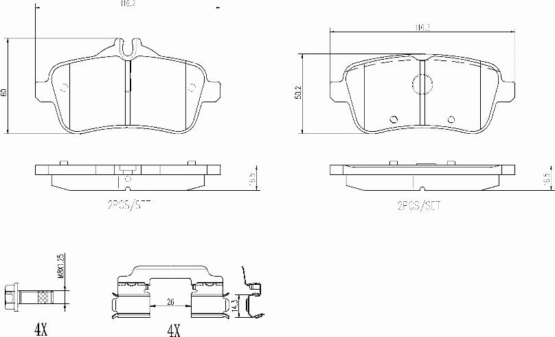 Brembo P50156N - Komplet Pločica, disk-kočnica www.molydon.hr