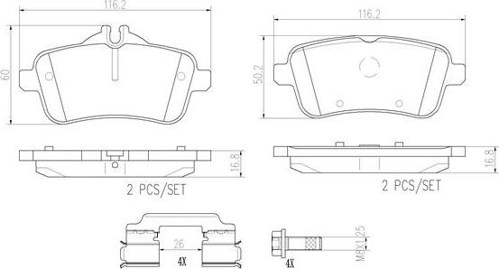 Brembo P50101N - Komplet Pločica, disk-kočnica www.molydon.hr