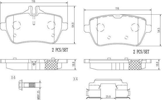 Brembo P50103N - Komplet Pločica, disk-kočnica www.molydon.hr