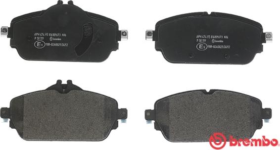 Brembo P 50 119 - Komplet Pločica, disk-kočnica www.molydon.hr