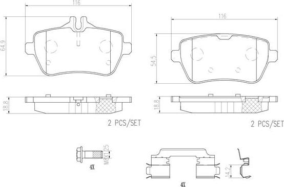 Brembo P50117N - Komplet Pločica, disk-kočnica www.molydon.hr