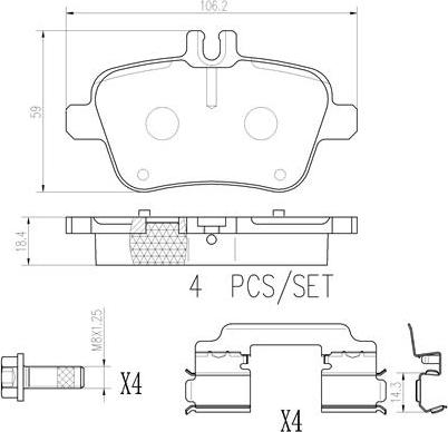 Brembo P50135N - Komplet Pločica, disk-kočnica www.molydon.hr