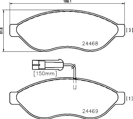 Brembo P 61 090 - Komplet Pločica, disk-kočnica www.molydon.hr