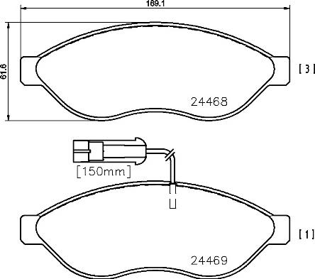 Brembo P 61 092 - Komplet Pločica, disk-kočnica www.molydon.hr