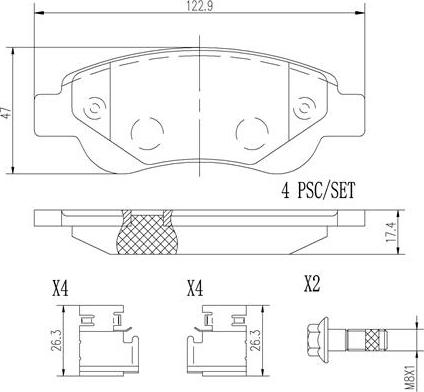 Brembo P61081N - Komplet Pločica, disk-kočnica www.molydon.hr