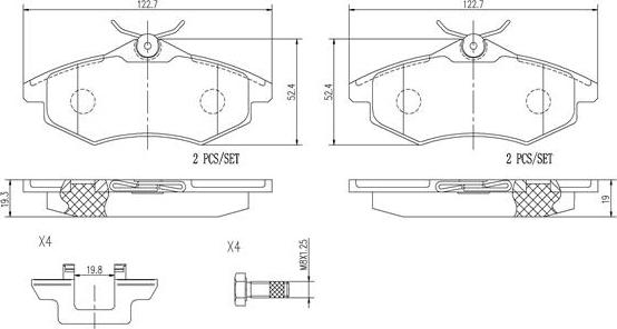 Brembo P61074N - Komplet Pločica, disk-kočnica www.molydon.hr