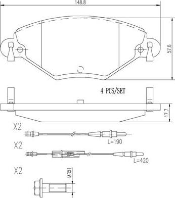 Brembo P61071N - Komplet Pločica, disk-kočnica www.molydon.hr