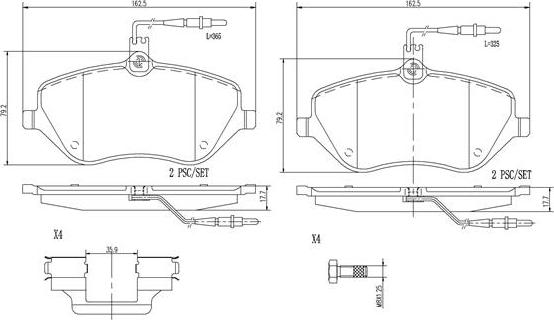 Brembo P61078N - Komplet Pločica, disk-kočnica www.molydon.hr