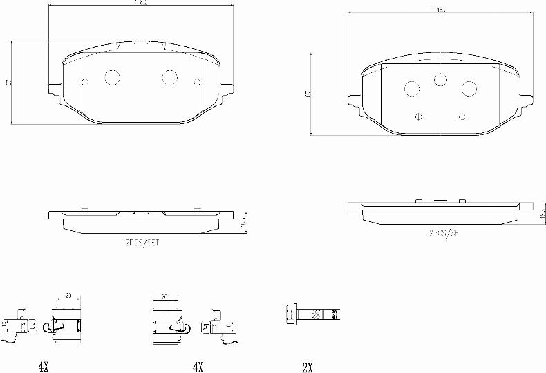 Brembo P61142N - Komplet Pločica, disk-kočnica www.molydon.hr