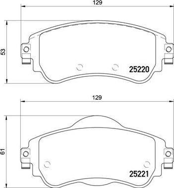 Brembo P 61 105 - Komplet Pločica, disk-kočnica www.molydon.hr