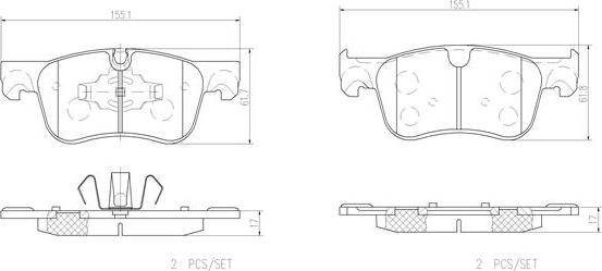 Brembo P61116N - Komplet Pločica, disk-kočnica www.molydon.hr