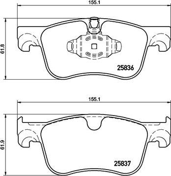 Brembo P 61 116 - Komplet Pločica, disk-kočnica www.molydon.hr