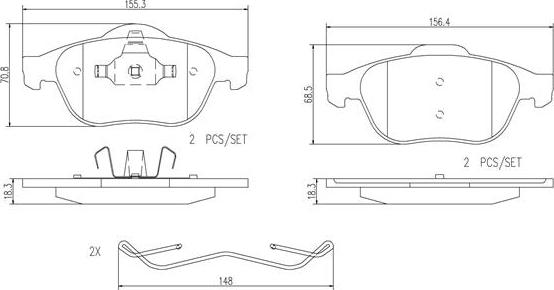 Brembo P68032N - Komplet Pločica, disk-kočnica www.molydon.hr