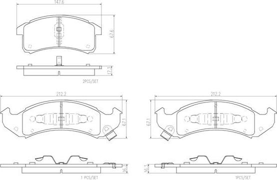 Brembo P09005N - Komplet Pločica, disk-kočnica www.molydon.hr