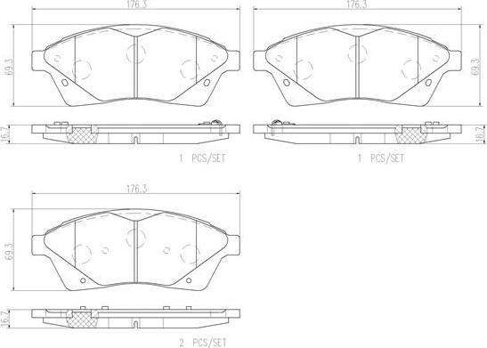 Brembo P09010N - Komplet Pločica, disk-kočnica www.molydon.hr