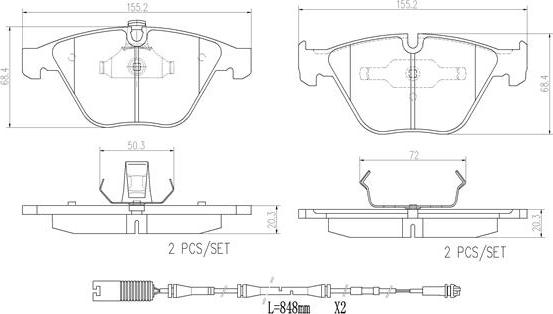 Brembo P06045N - Komplet Pločica, disk-kočnica www.molydon.hr