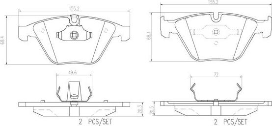 Brembo P06046N - Komplet Pločica, disk-kočnica www.molydon.hr