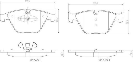 Brembo P06055N - Komplet Pločica, disk-kočnica www.molydon.hr