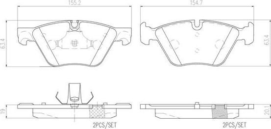 Brembo P06060N - Komplet Pločica, disk-kočnica www.molydon.hr