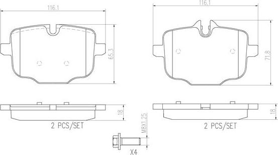 Brembo P06061N - Komplet Pločica, disk-kočnica www.molydon.hr