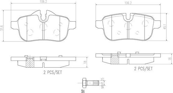 Brembo P06062N - Komplet Pločica, disk-kočnica www.molydon.hr