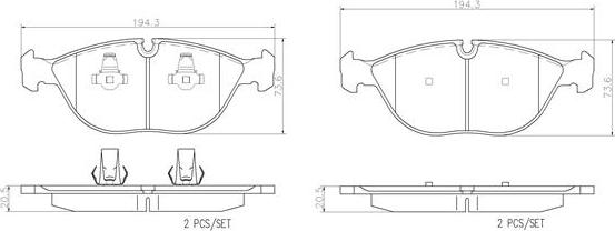 Brembo P06019N - Komplet Pločica, disk-kočnica www.molydon.hr