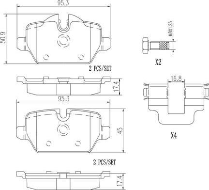 Brembo P06037N - Komplet Pločica, disk-kočnica www.molydon.hr