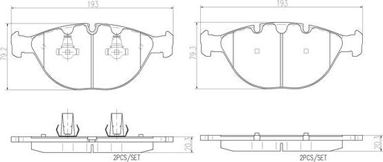 Brembo P06028N - Komplet Pločica, disk-kočnica www.molydon.hr