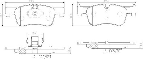 Brembo P06078N - Komplet Pločica, disk-kočnica www.molydon.hr