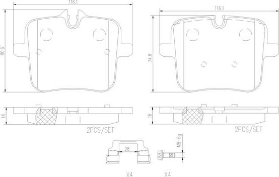 Brembo P06109N - Komplet Pločica, disk-kočnica www.molydon.hr