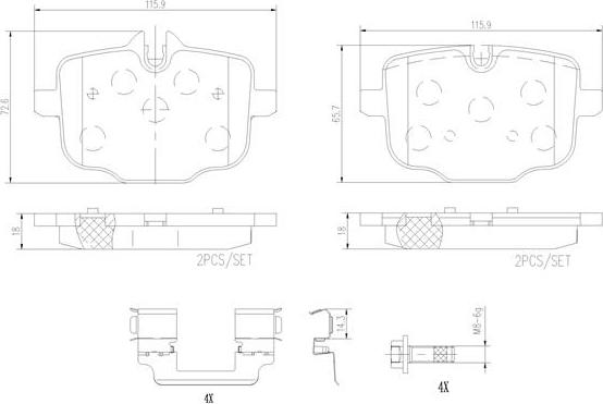 Brembo P06101N - Komplet Pločica, disk-kočnica www.molydon.hr