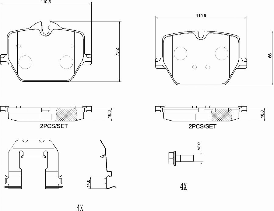 Brembo P06116N - Komplet Pločica, disk-kočnica www.molydon.hr