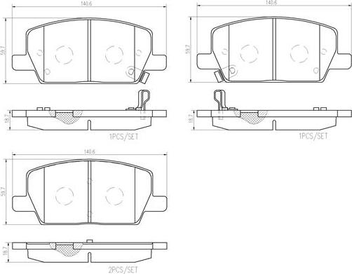 Brembo P07012N - Komplet Pločica, disk-kočnica www.molydon.hr