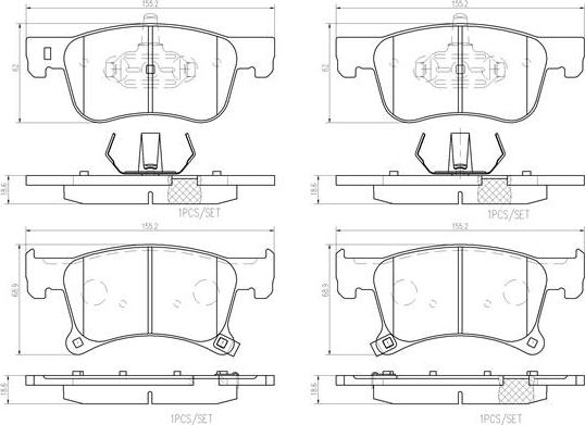 Brembo P 07 020 - Komplet Pločica, disk-kočnica www.molydon.hr