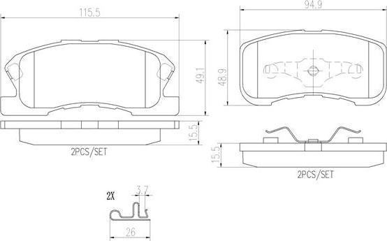 Brembo P16008N - Komplet Pločica, disk-kočnica www.molydon.hr