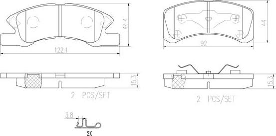 Brembo P16011N - Komplet Pločica, disk-kočnica www.molydon.hr