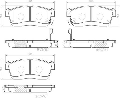 Brembo P16018N - Komplet Pločica, disk-kočnica www.molydon.hr