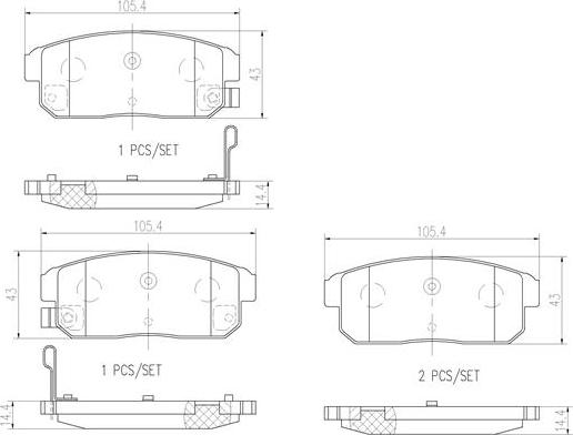 Brembo P10005N - Komplet Pločica, disk-kočnica www.molydon.hr