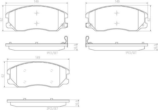 Brembo P10003N - Komplet Pločica, disk-kočnica www.molydon.hr