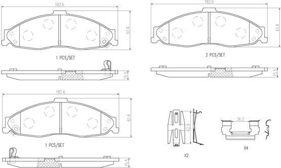 Brembo P10024N - Komplet Pločica, disk-kočnica www.molydon.hr