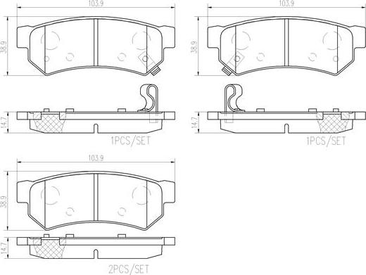 Brembo P 10 075 - Komplet Pločica, disk-kočnica www.molydon.hr