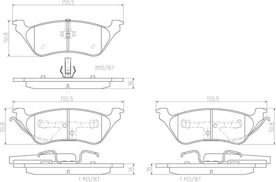 Brembo P11014N - Komplet Pločica, disk-kočnica www.molydon.hr