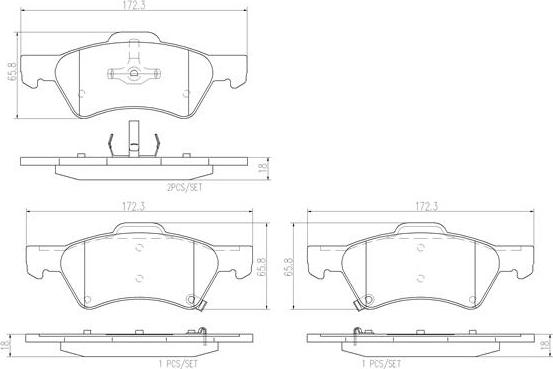 Brembo P11015N - Komplet Pločica, disk-kočnica www.molydon.hr