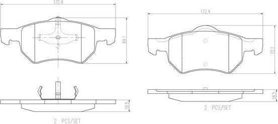 Brembo P11013N - Komplet Pločica, disk-kočnica www.molydon.hr