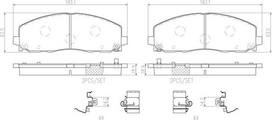 Brembo P11035N - Komplet Pločica, disk-kočnica www.molydon.hr