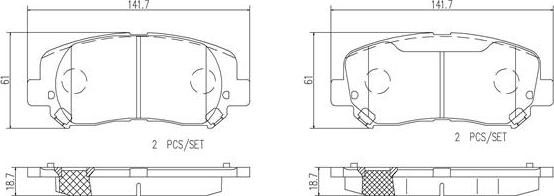 Brembo P18032N - Komplet Pločica, disk-kočnica www.molydon.hr