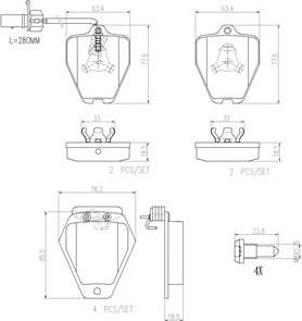 Brembo P85096N - Komplet Pločica, disk-kočnica www.molydon.hr