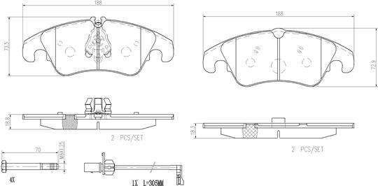 Brembo P85098N - Komplet Pločica, disk-kočnica www.molydon.hr